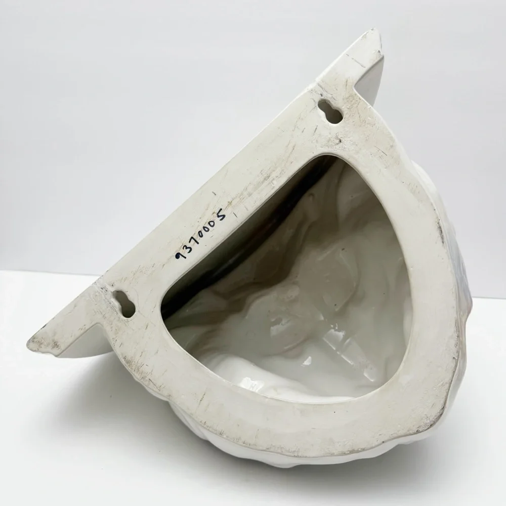 Vintage Large Lion Head White Ceramic Wall Shelf Sconce